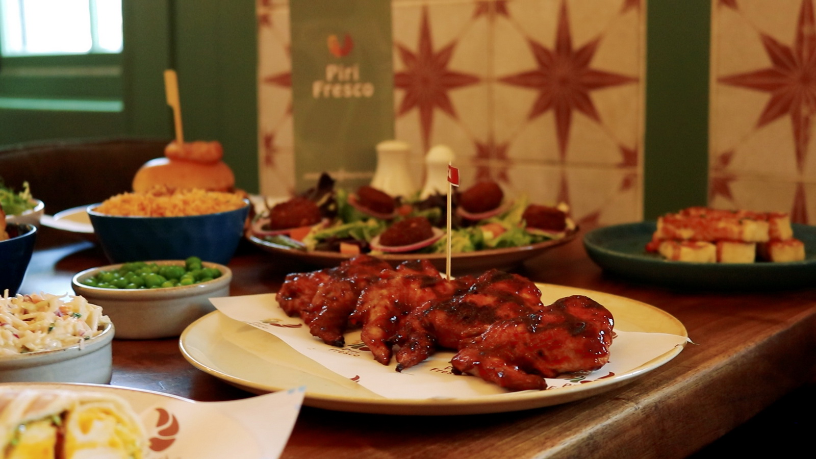 Grilled chicken wrap with flame-grilled piri piri chicken